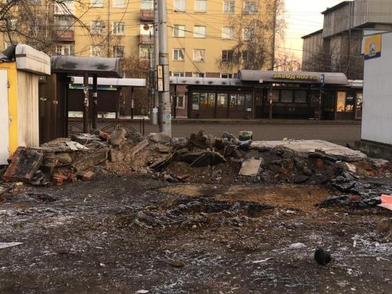 Два незаконных павильона демонтировали в Иркутске