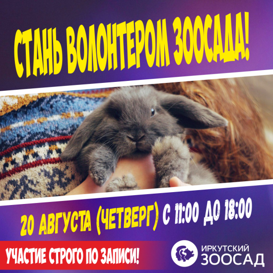 День волонтера проведут в Иркутском зоосаде 20 августа