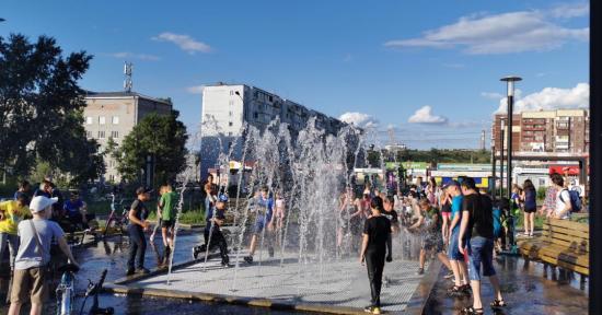 В Братске запустили новый фонтан
