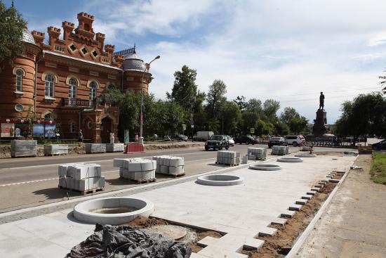Благоустройство улицы Карла Маркса в Иркутске выполнено на 50%
