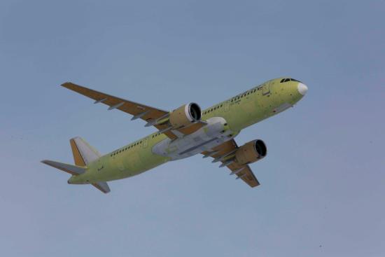 Четвертый опытный самолет МС-21-300 прибыл в Ульяновск для покраски