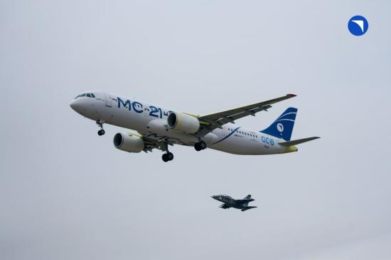 Испытание второго самолета МС-21, оснащенного российскими комплектующими, прошло в Иркутске
