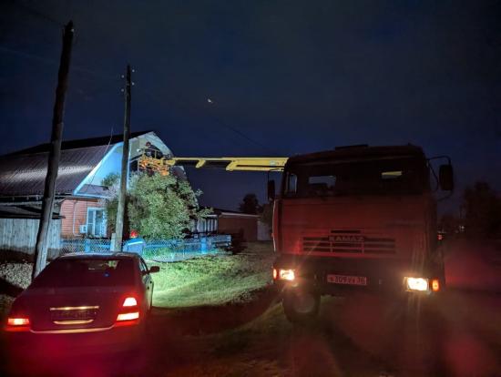 Восстановление электроснабжения в городе Зима после урагана завершили специалисты «Облкоммунэнерго»