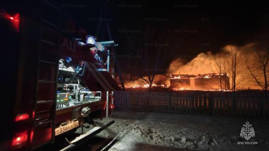 Школа сгорела ночью в деревне Серафимовск Эхирит-Булагатского района