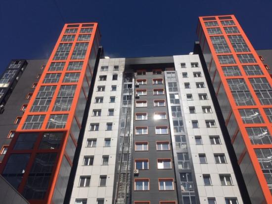 Пожар произошел на 12-м этаже новостройки в Октябрьском округе Иркутска