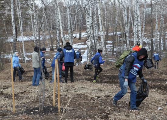 Лесопарковую территорию в Октябрьском округе Иркутска очистили от мусора