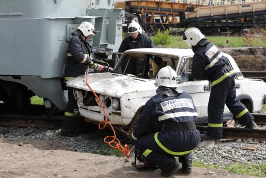 На ВСЖД провели учения по устранению последствий аварии на железнодорожном переезде