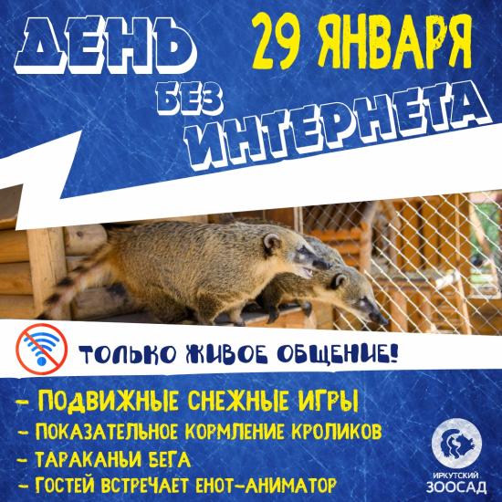 Иркутян приглашают провести День без интернета в Зоосаде